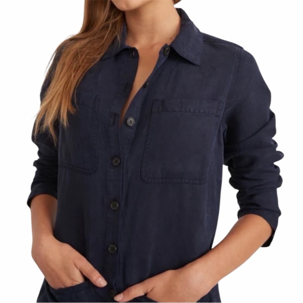 Marine Layer Navy Blue Button-Up Jumpsuit - Picture 6 of 6